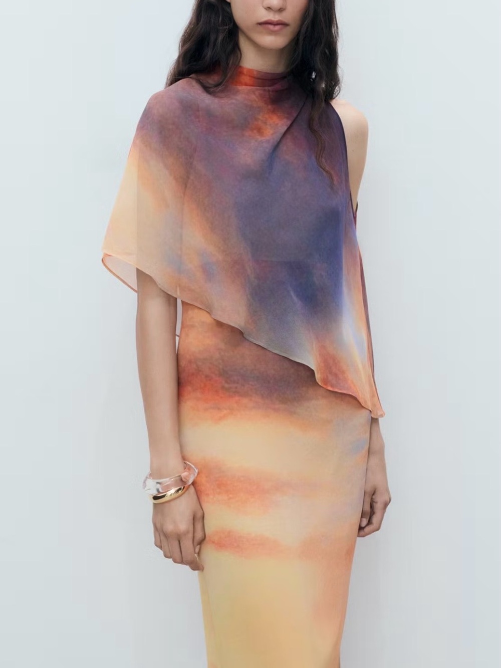 🥭 Mango 🌅 Ombre Maxi Dress in Orange and Blue - Picture 3 of 15